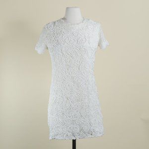Zara White Textured Mini Dress